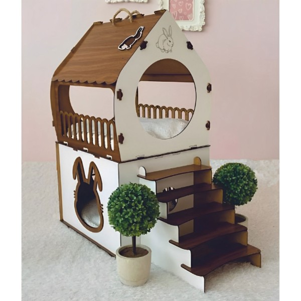 XL Rabbit House, Bunny Hutch, Small Animal Shelter, Rabbit Cabin – NEW