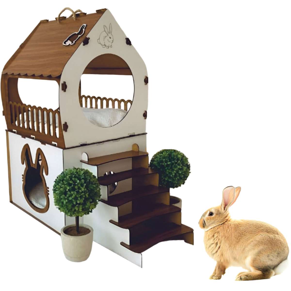 XL Rabbit House, Bunny Hutch, Small Animal Shelter, Rabbit Cabin
